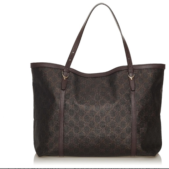 Gucci Brown GG Supreme Nice Tote Bag Dark brown.Excellent condition! Retail 1.2k - Picture 4 of 6
